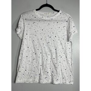 MARINE LAYER Crew Neck Tee Shirt White Medium Celestial Star Moon Supima Cotton